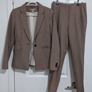 HM Burgundy Houndstooth Suit Set (2PC Suit / Blazer&Pants)